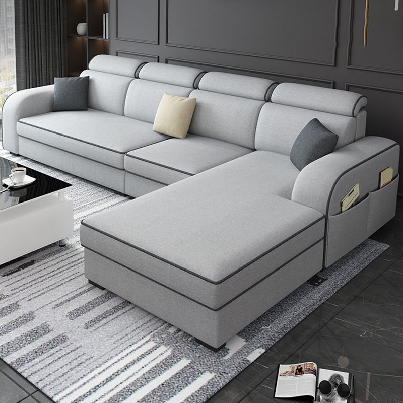31.49" Tall Sectional Sofa Faux Leather/Linen Modular Sofa with Cushion Back Clearhalo 'furn' 'furn_sectionals' 'Furniture' 'Living Room Furniture' 'Sectionals' 1200x1200_5d374aae-153b-47f5-93c4-ecb55603b3f6