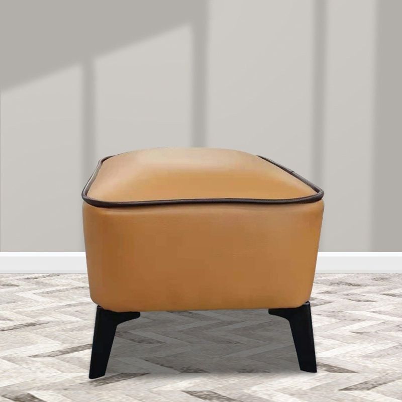 Mid-Century Modern Ottoman Faux Leather Upholstered Solid Color Ottoman with Chair Legs Clearhalo 'furn' 'furn_ottomans_poufs' 'Furniture' 'Living Room Furniture' 'Ottomans & Poufs' 'ottomans_poufs' 1200x1200_5d37fa6c-c6cf-467e-a1df-a2948a4d2ba9