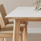 Set da pranzo rettangolare da 1/3/4/5 pezzi Tavolo da pranzo con piano in pietra sinterizzata con base in legno