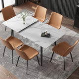 Rectangular Sintered Stone Dining Table Modern Furniture with 4 Legs for Home Clearhalo 'Dining Tables & Seating' 'Dining Tables' 'dining_table' 'furn' 'furn_dining_table' 'Furniture' 'Kitchen & Dining Furniture' 1200x1200_5d39c2bf-88e7-4140-ab14-bfcde84b0738