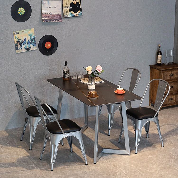 Industrial Dining Table Black Sintered Stone Dining Table with Double Pedestal Clearhalo ' dining_table' 'Dining Tables & Seating' 'Dining Tables' 'furn' 'furn_dining_table' 'Furniture' 'furniture_dining_table' 'Kitchen & Dining Furniture' 'kitchen&dining_furn' 'kitchen' 'kitchen_dining_table' 1200x1200_5d3d7844-ba6d-4347-ad50-357d62cdec49