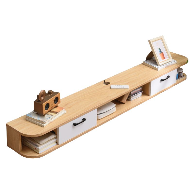 Console multimediale di TV in finto legno finto contemporaneo con cassetti