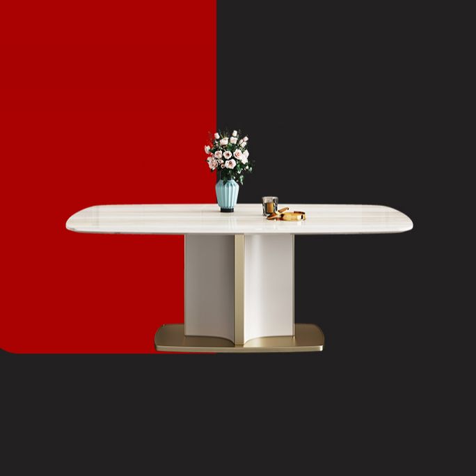 Modern Style Marble Table with White Table and Pedestal Base for Home Use Clearhalo 'Dining Room Sets' 'Dining Tables & Seating' 'dining_room_set' 'furn' 'furn_dining_room_set' 'Furniture' 'furniture_dining_room_set' 'Kitchen & Dining Furniture' 'kitchen&dining_furn' 'kitchen' 1200x1200_5d3ee491-7cd6-4f20-9c90-818f5c076a93