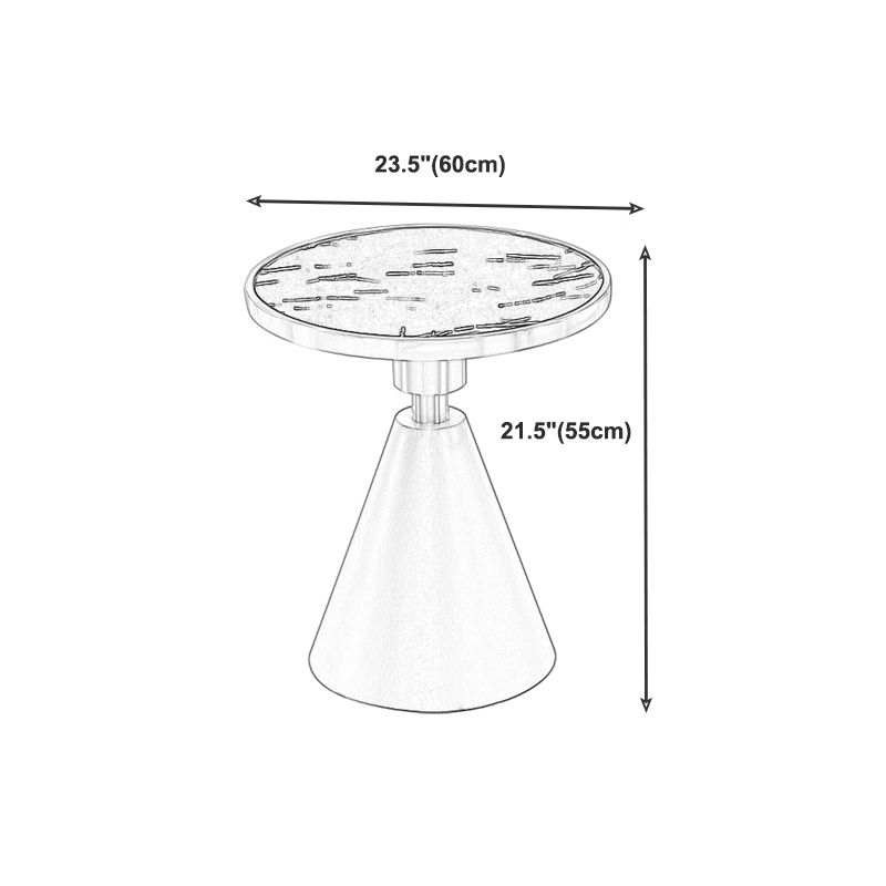 Marble Top Glossy End Table,21.6" Tall Round Pedestal End Table Clearhalo 'Coffee & Accent Tables' 'End & Side Tables' 'end_side_table' 'end_side_tables' 'furn' 'furn_end_side_tables' 'Furniture' 'furniture_end_side_table' 'Living Room Furniture' 1200x1200_5d3f23ad-fc85-4ba0-99f9-c7af03944406