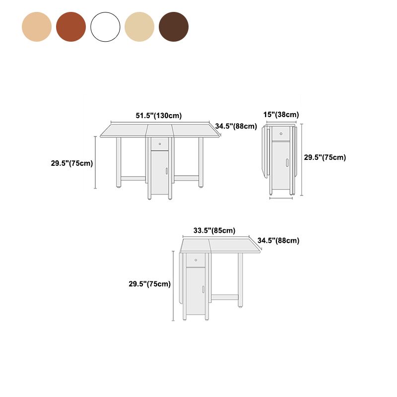 Mid-Century Dining Table Solid Wood Drop-Leaf Table for Home Use, 51"L x 35"W x 29.5"H Clearhalo ' dining_table' 'Dining Tables & Seating' 'Dining Tables' 'furn' 'furn_dining_table' 'Furniture' 'furniture_dining_table' 'Kitchen & Dining Furniture' 'kitchen&dining_furn' 'kitchen' 'kitchen_dining_table' 1200x1200_5d3f36fe-98ad-4dbd-b1bb-bb5434c620e2