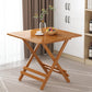 Modern Bamboo Pedestal Dining Table Natural Folding Table for Restaurant
