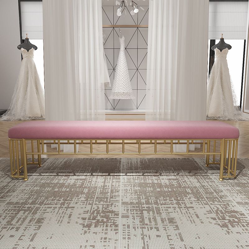 Modern Cotton Foam Bench Pink Cushioned Bench with Legs for Kitchen Clearhalo 'Benches' 'Chairs & Seating' 'furn' 'furn_benches' 'Furniture' 'Living Room Furniture' 1200x1200_5d40922f-1ba8-4218-ba3b-b7c9d46622cb