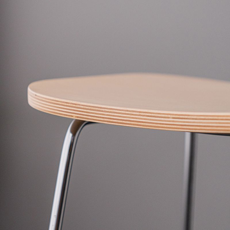 Contemporary Wood and Metal Backless Counter Height Stools for Living Room