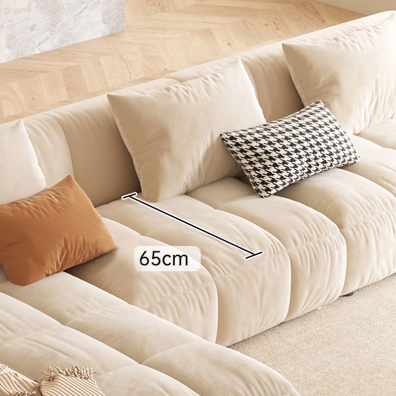 L-Shape Velvet Sectional with Recessed Arm and Pillow Back for Apartment Clearhalo 'furn' 'furn_sectionals' 'Furniture' 'Living Room Furniture' 'Sectionals' 1200x1200_5d429590-d52f-4569-9815-59ef83dbea70