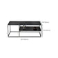 Table de cocktail rectangulaire en fer avec étagère, table basse avec cadre en H de 19,7 po, noir