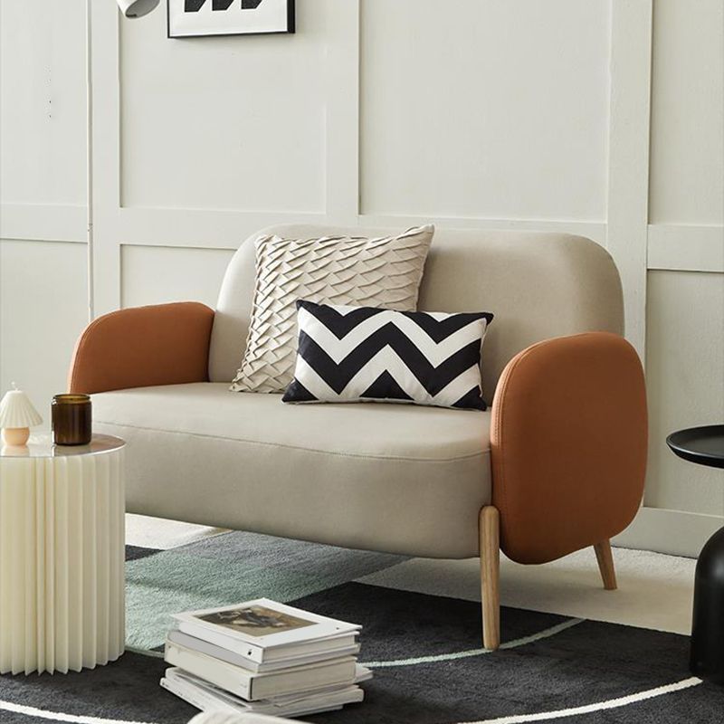 Contemporary Tight Back Standard Sofa Faux Leather Square Arm Sofa