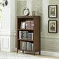 Home Standard Bookcase Contemporary Solid Wood Fixed Bookshelf