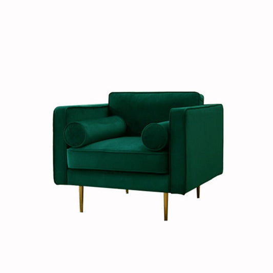 Smoking -Armsofa moderner Stil Grüner Samtsofa mit Metallbeinen