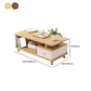 Artificial Wood Coffee or End Table 4 Legs Coffee Table in Light Wood and Espresso Wood