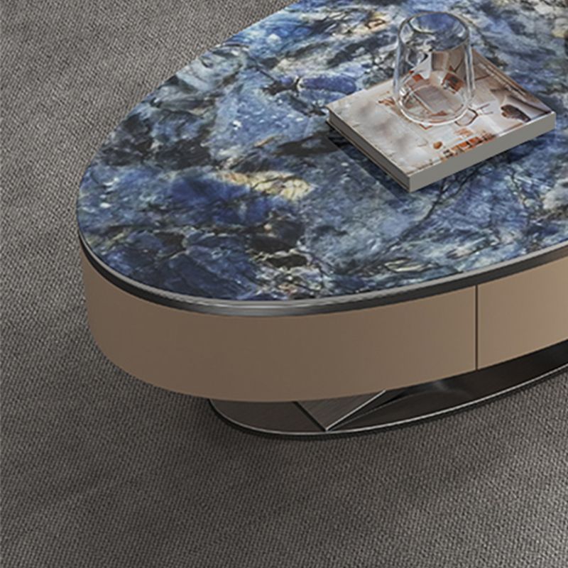 Tavolino ovale glam tavolo da cocktail in ardesia astratto