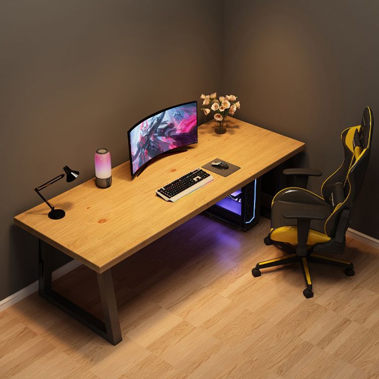 Escritorio de escritura rectangular de madera sólida Home Modern Gaming Desk en natural