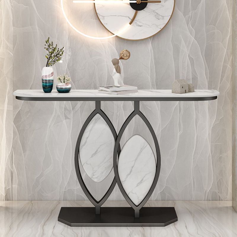 Tavolo console di ferro in pietra glam tavolo divano console mezza luna per sala