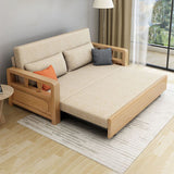 Quadratarmsofa mit Holzrahmen grau/braunes Schlupfsofa