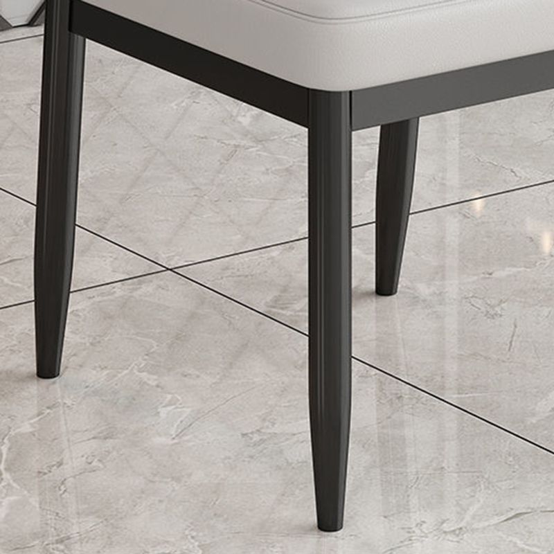 Sedia da pranzo in pelle imbottita a casa sedia laterale senza braccio