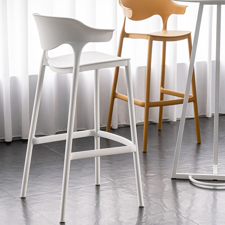 Nordic Stackable Bar-stool Plastic Counter Bar Stool with Plastic Legs for Home Clearhalo 'Bar Furniture' 'Bar Stools' 'bar_stools' 'furn' 'furn_bar_stools' 'Furniture' 'furniture_bar_stools' 'Kitchen & Dining Furniture' 1200x1200_5d4e49a6-f9d3-40bb-a965-9b8dd2b48694