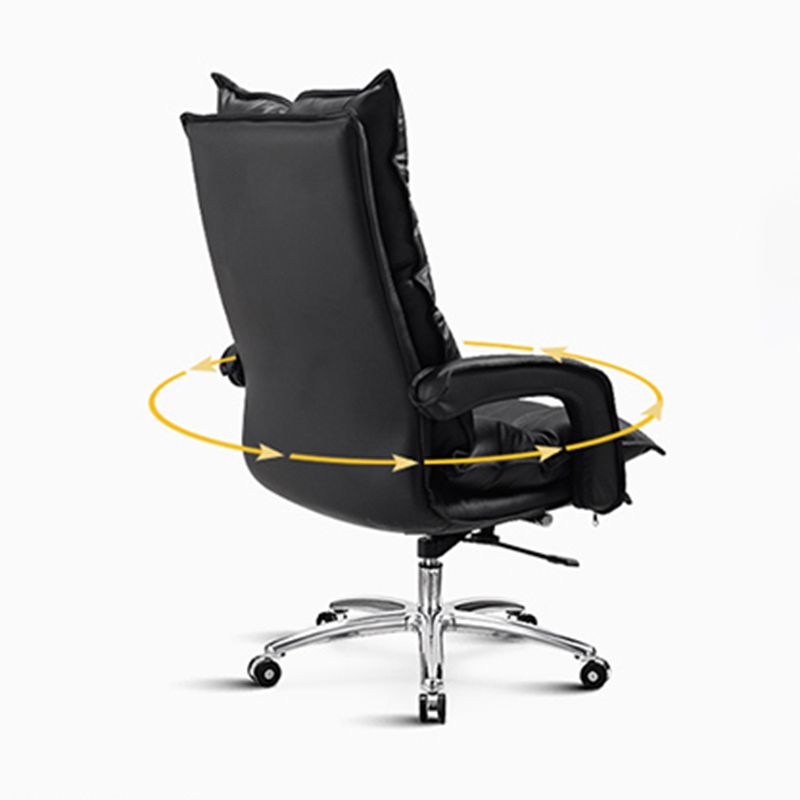 Silver Metal Modern Conference Chair with High Back Leather Conference Chair Clearhalo 'furn' 'furn_office_chair' 'Furniture' 'furniture_office_chair' 'Office Chairs' 'Office Furniture' 'office_chair' 1200x1200_5d4e8042-3f3c-49c6-aff3-dd0a9a062195