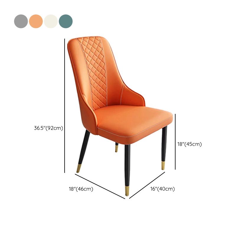 Contemporary Faux Leather Dining Chairs Metal Parsons Side Chair Clearhalo 'Dining Chairs' 'Dining Tables & Seating' 'dining_chair' 'furn' 'furn_dining_chair' 'Furniture' 'Kitchen & Dining Furniture' 1200x1200_5d4e9290-6550-4f36-8701-d5b7848b1254