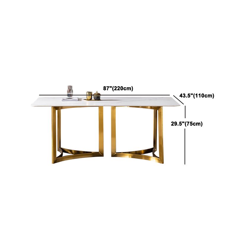 Glam weiß gesinterte Stein Esstisch Set 1