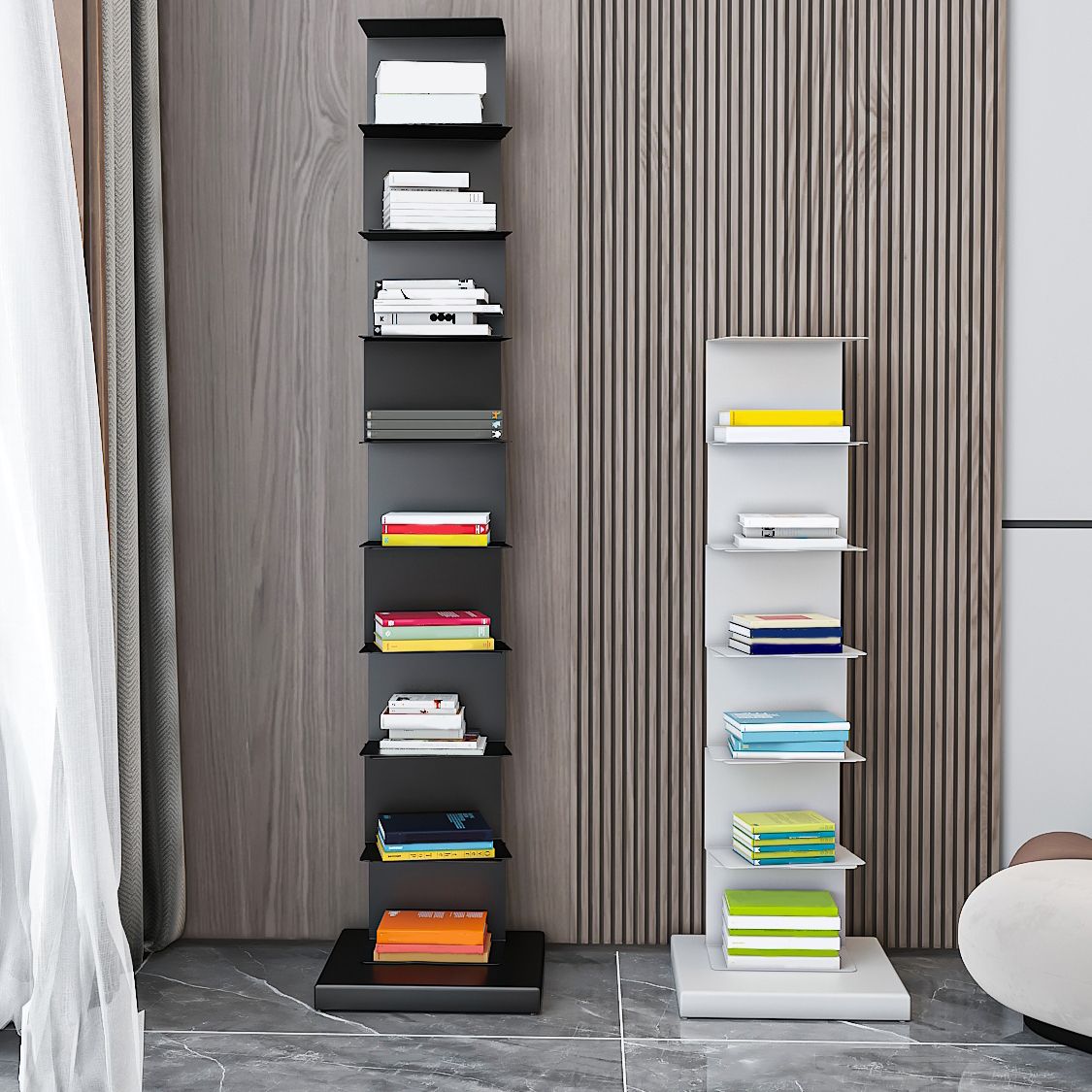 13.78"W Bookshelf Contemporary Style Invisible Bookcase for Home and Office Clearhalo 'Bookcases' 'furn' 'furn_bookcases' 'Furniture' 'furniture_bookcases' 'Office Furniture' 1200x1200_5d531bad-37b5-4a60-90a6-26152f435ead