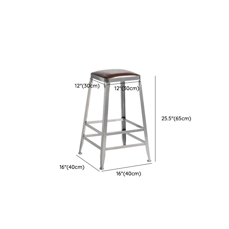 Faux Leather Dining Stools Armless Bar Stools with Metal Base Clearhalo 'Bar Furniture' 'Bar Stools' 'bar_stools' 'furn' 'furn_bar_stools' 'Furniture' 'Kitchen & Dining Furniture' 1200x1200_5d5739a2-495c-4ee4-a2c4-14f71d8b8045