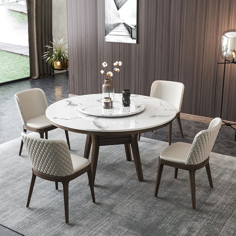 Ensemble de table ronde rotatif moderne 1/4/5/6/7 pièces artificiel marbre supérieur table ronde