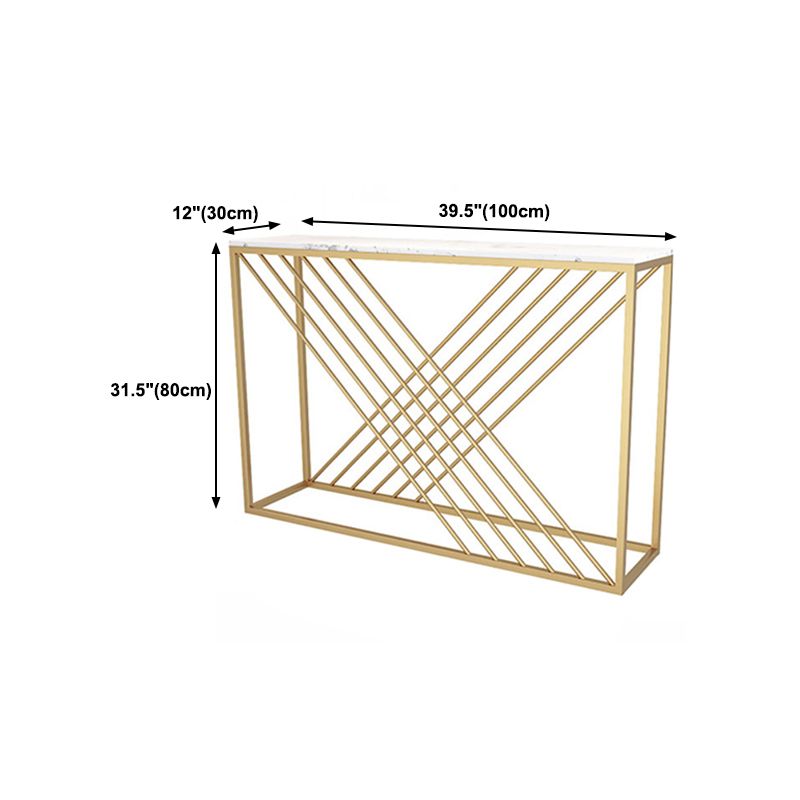 Mesa de consola de mármol de 12 "W Table de acento resistente al rectángulo