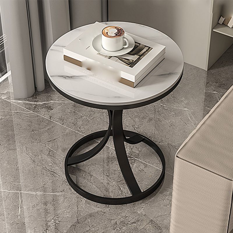 Tavolino moderno tondo in ardesia rotonda da 19,6 pollici di estremità del piedistallo