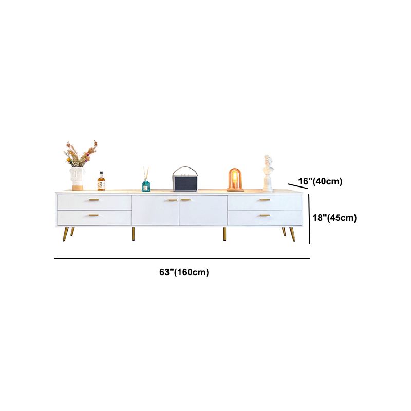 White Glam Style TV Stand Stone Enclosed Storage TV Cabinet with 4 Drawers Clearhalo 'furn' 'furn_tv_stands_entertainment_centers' 'Furniture' 'Living Room Furniture' 'TV Stands & Entertainment Centers' 'TV Stands & Media Storage Furniture' 'tv_stands_entertainment_centers' 1200x1200_5d5adab8-de78-4f5c-9023-1adf642b8169
