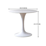 Round Shape Tulip Base Table Modern White Fixed Table with Sintered Stone