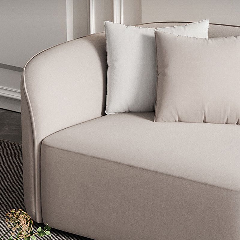Scandinavian Cream Tight Back Sofa/Sectional with Curved Corner for Living Room