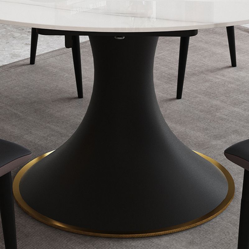 Contemporary Sintered Stone Round Table Set 1/2/5/7 Pieces Dining Set Clearhalo 'Dining Room Sets' 'Dining Tables & Seating' 'dining_room_set' 'furn' 'furn_dining_room_set' 'Furniture' 'Kitchen & Dining Furniture' 1200x1200_5d5e74f6-a68c-449f-bb35-42663b854a78