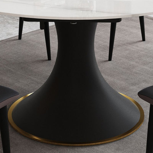 Contemporary Sintered Stone Round Table Set 1/2/5/7 Pieces Dining Set Clearhalo 'Dining Room Sets' 'Dining Tables & Seating' 'dining_room_set' 'furn' 'furn_dining_room_set' 'Furniture' 'Kitchen & Dining Furniture' 1200x1200_5d5e74f6-a68c-449f-bb35-42663b854a78