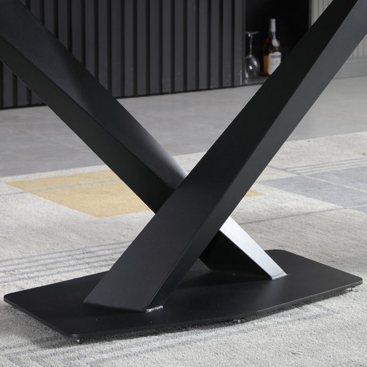 Glam Rectangle Dining Table Set 1/2/5/7 Pieces Dinette Set with Sintered Stone Top Clearhalo 'Dining Room Sets' 'Dining Tables & Seating' 'dining_room_set' 'furn' 'furn_dining_room_set' 'Furniture' 'Kitchen & Dining Furniture' 1200x1200_5d5e9415-497f-4070-9221-5f14b9fecbf6