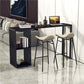 Industrial Stone Top Bar Dining Table Rectangle Bar Table with Storage Base Clearhalo 'Bar Furniture' 'Bar Tables' 'bar_tables' 'furn' 'furn_bar_tables' 'Furniture' 'Kitchen & Dining Furniture' 1200x1200_5d5fc751-0252-46a2-9564-3acef2f0d35f