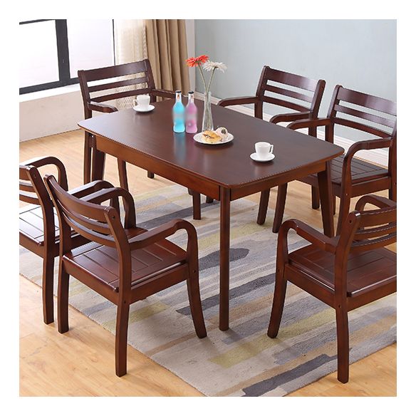 Wood Ladder Back Dining Armchair Traditional Rubberwood Arm Single Chair Clearhalo ' kitchen&dining_furn' 'Dining Chairs' 'Dining Tables & Seating' 'dining_chair' 'furn' 'furn_dining_chair' 'Furniture' 'furniture_dining_chair' 'Kitchen & Dining Furniture' 'kitchen' 1200x1200_5d62105f-6dc4-4ba4-ad71-49bdbd8713c3