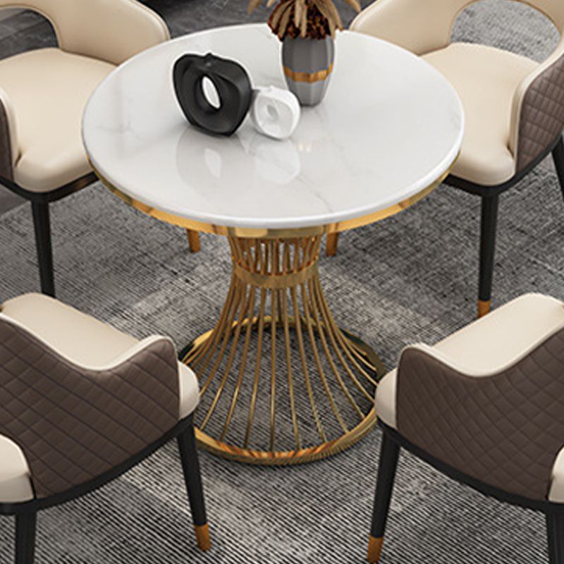 Ensemble Glam Dinette pour la cuisine 1/2/5 PCS Table de table à manger blanc brillant