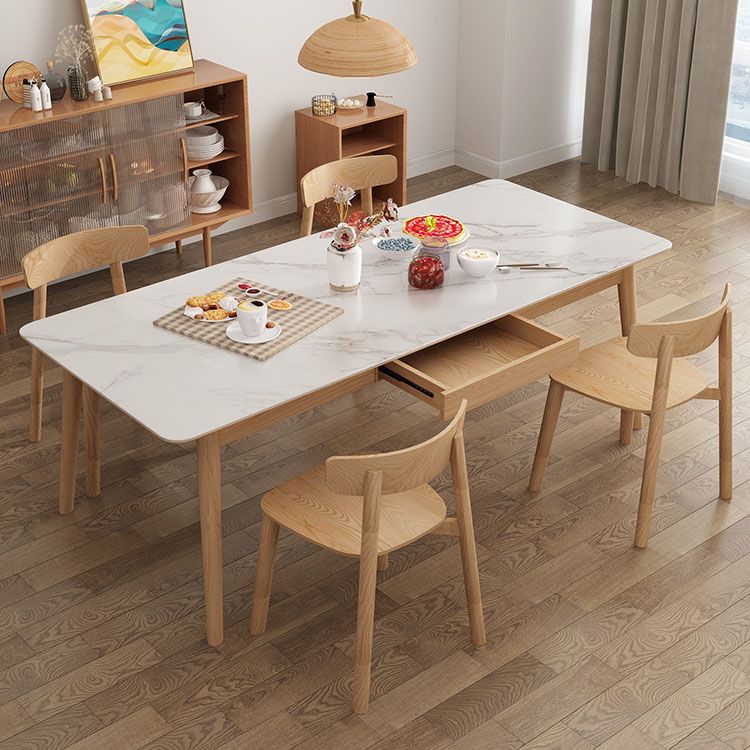 ホーム用のホワイトストーントップダイニングセット1/2/5ピースモダンディネットセット