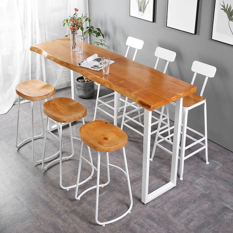 Rectangle Bar Dining Table Contemporary Bar Table with White Sled Base Clearhalo 'Bar Furniture' 'Bar Tables' 'bar_tables' 'furn' 'furn_bar_tables' 'Furniture' 'furniture_bar_tables' 'Kitchen & Dining Furniture' 1200x1200_5d66e098-912f-439b-bc4a-2a378543a565