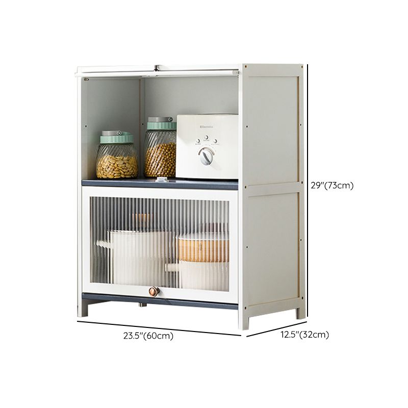 Server buffet di bambù bianco con porte di vetro moderno server da pranzo moderno