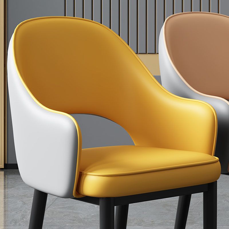 Glam Style Metal Arm Chair Open Back Upholstered Dining Side Chair Clearhalo 'Dining Chairs' 'Dining Tables & Seating' 'dining_chair' 'furn' 'furn_dining_chair' 'Furniture' 'furniture_dining_chair' 'Kitchen & Dining Furniture' 1200x1200_5d691bd2-9ce0-4190-b355-833663ba2e40