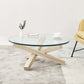 Table basse scandinave avec pieds croisés en bois massif naturel