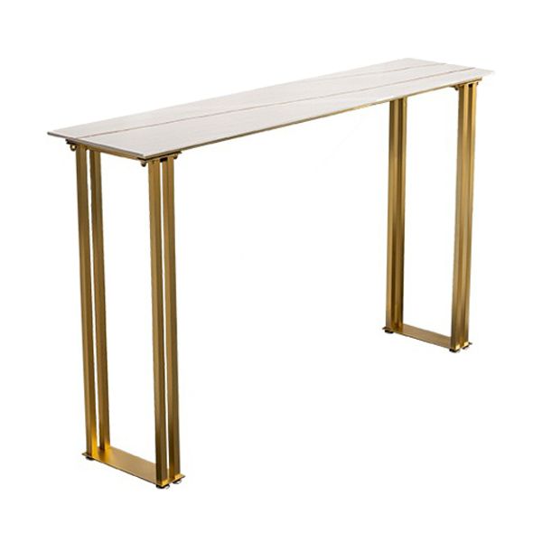 Bartisch aus gesintertem Stein, moderner Esstisch, Bartisch mit Gold- und Metallbasis