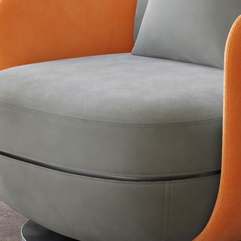 Contemporary 31.5" Wide Pillow Back Swivel Round Base Arm Chair Clearhalo 'Accent Chairs' 'accent_chairs' 'Chairs & Seating' 'furn' 'furn_accent_chairs' 'Furniture' 'Living Room Furniture' 1200x1200_5d6a656e-1f30-484f-a81c-b5fc04cc8f44