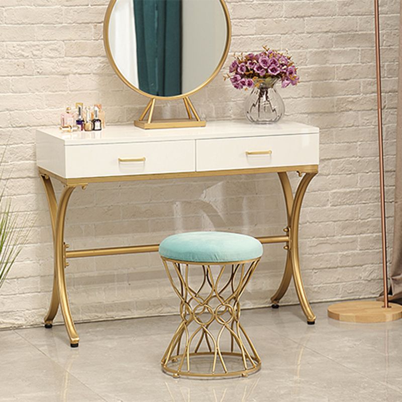 Glam Velvet Ottoman Plain Round Metal Frame Foot Stool Ottoman Clearhalo 'furn' 'furn_ottomans_poufs' 'Furniture' 'Living Room Furniture' 'Ottomans & Poufs' 'ottomans_poufs' 1200x1200_5d6badd8-a90c-4c7d-9c42-14aa6f02ce45