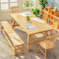 Modern Rectangle Wood Dining Table 1/2/4/6 Pieces Dining Set for Dining Room